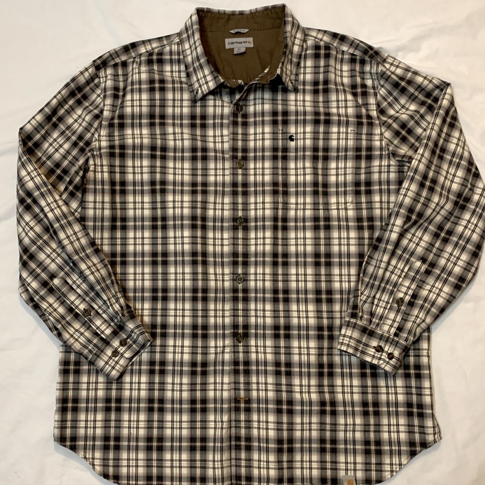 Carhartt 2XL men’s tan/black plaid button down.